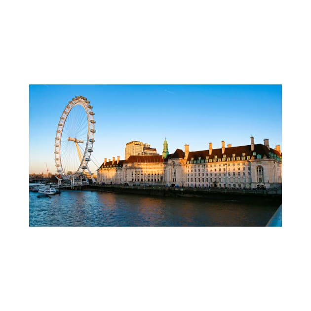 London Eye Gorgeous Sundown Near River Thames by fantastic-designs