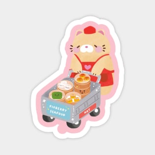 Cat Dimsum Cart Magnet