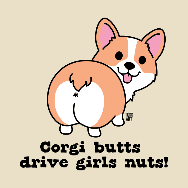 CORGI BUTTS by toddgoldmanart