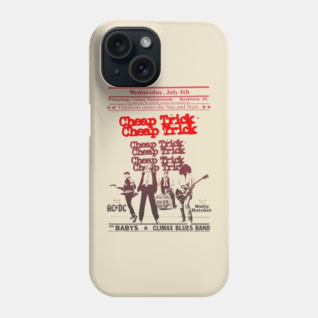 Cheap Trick concert poster Phone Case by HAPPY TRIP PRESS