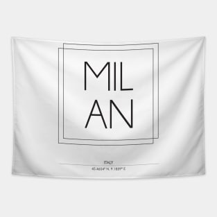 Milan city Minimal Typography 2 Tapestry