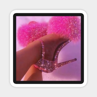 Sparkly pink high heel Magnet
