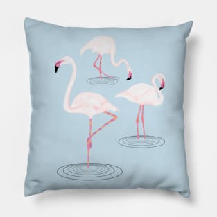 Pink Flamingos in Water Pillow