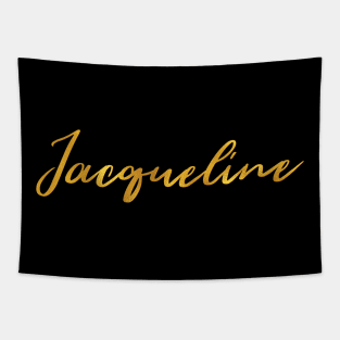 Jacqueline Name Hand Lettering in Faux Gold Letters Tapestry