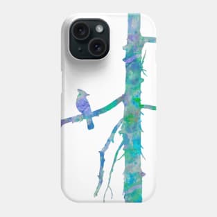 Bluejay On A Tree Watercolor Painting Phone Case