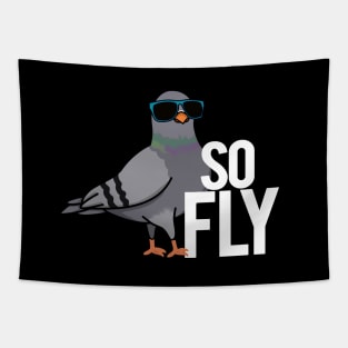 So Fly Cute Pigeon Bird Pun Tapestry