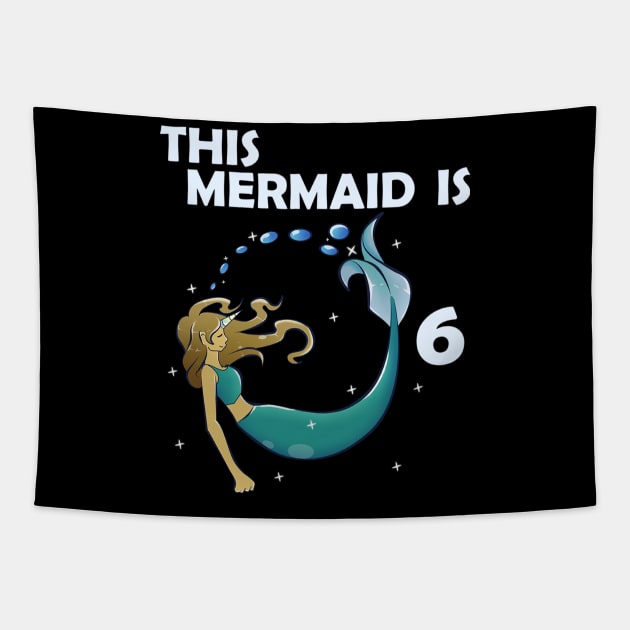 6th birthday mermaid Tapestry by KawaiiForYou