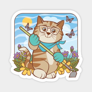 Summer Gardening Cat Magnet