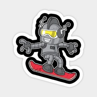 Snowboard Robot Snowboarder Snowboarding Magnet