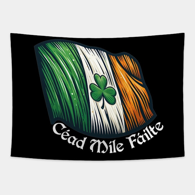 Irish Pride: Céad Míle Fáilte Tee Tapestry by The Wolf and the Butterfly