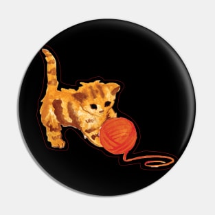 Cat playing with ball Pin