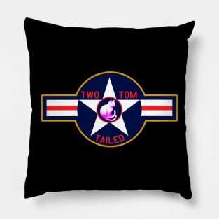 Two Tailed Tom - - Blue USAF - - Yellow Border Pillow