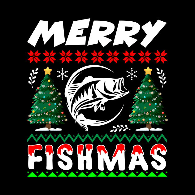 Merry Fishmas T-Shirt Design by Shuvo Design