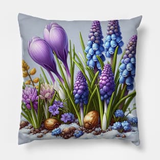 Blooms in Snow Pillow