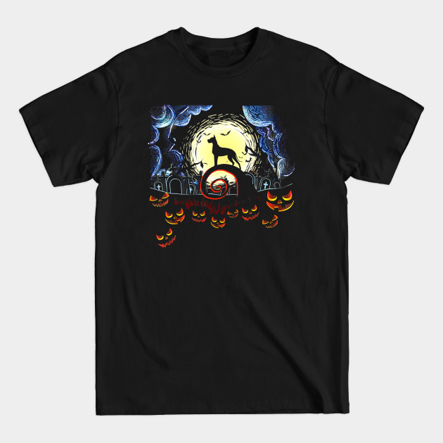 Discover Great Dane Dog And Moon Funny Halloween Costume - Great Dane Halloween - T-Shirt