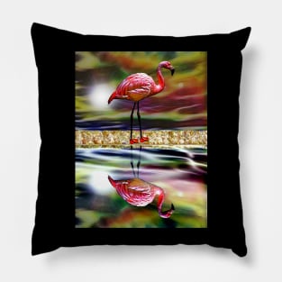 Flamingo Reflections Pillow