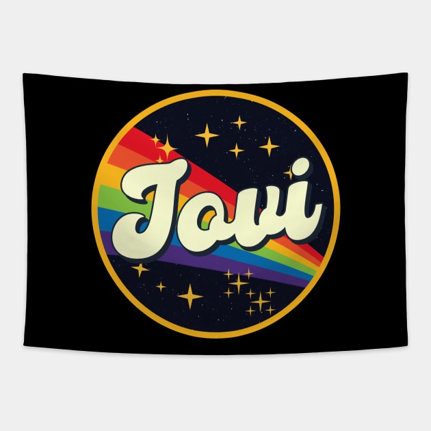 Jovi // Rainbow In Space Vintage Style Tapestry by LMW Art