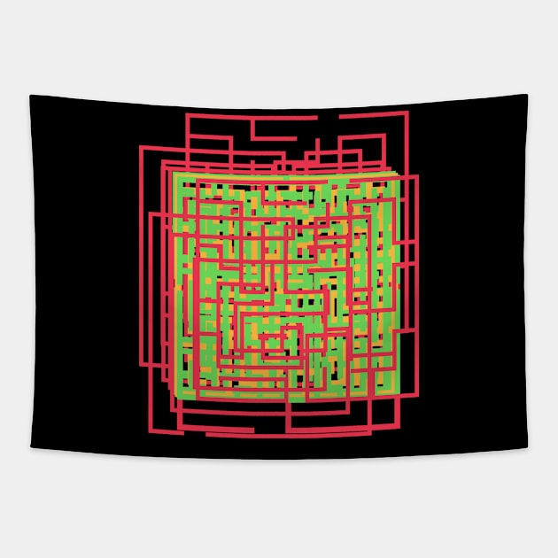 Labyrinth Geometrical Maze Tapestry by reesea