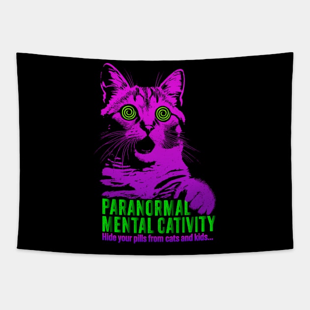 Paranormal Mental Cativity - Hypnotic Eyes Feline Fun aparel Tapestry by KontrAwersPL