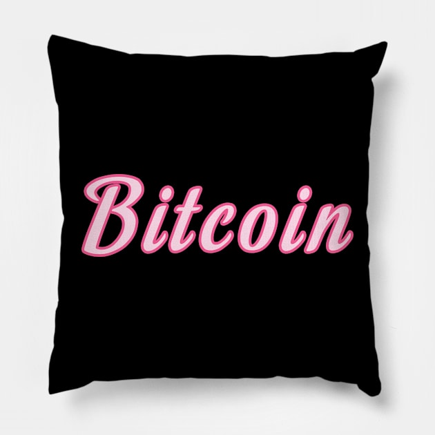 Bitcoin Pink Pillow by CryptoHunter