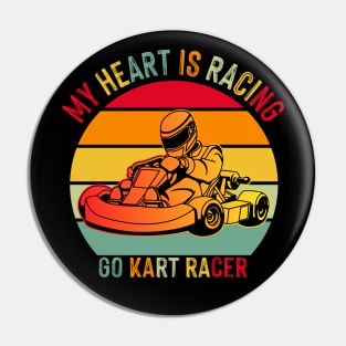 Vintage Kart Racing Go-Kart Racer Pin