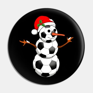 Soccer Santa Hat Snowman Christmas Lights Funny Xmas Squad Pin