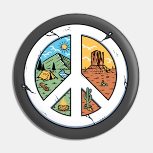 mountain and desert with peace symbols Pin