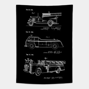 Gift for Firefighter - Fire Trucks Patent Art Tapestry