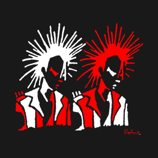 Punk Mates in White and Red by Blackout Design T-Shirt