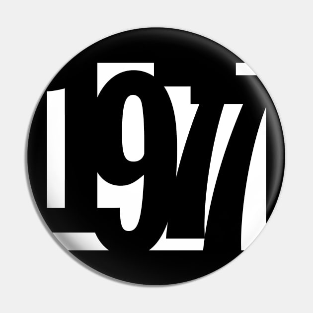 1977 Funky Overlapping Reverse Numbers for Dark Backgrounds Pin by MotiviTees