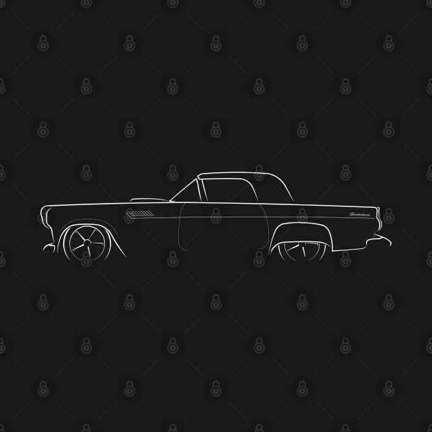 front/profile - 1955 Ford Thunderbird - stencil, white by mal_photography