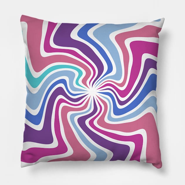 Retro Purple Spiral Pillow by Trippycollage