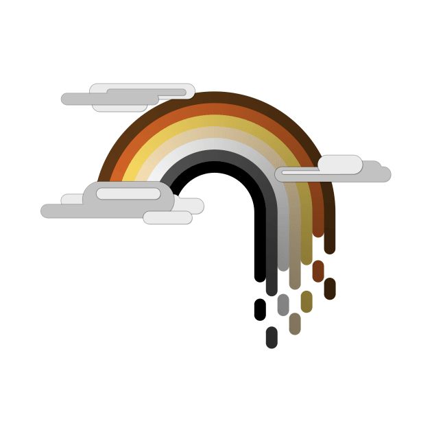 Gay Bear Pride Flag Minimalist Drip Rainbow Design by LiveLoudGraphics