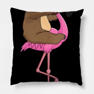 Sloth Rider Flamingo Funny Pillow