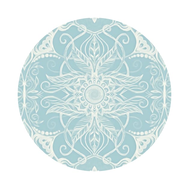 Floral Pattern in Duck Egg Blue & Cream by micklyn