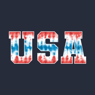 USA 4th of July Patriotic Red White Blue Tie Dye USA Flag T-Shirt