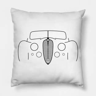 Delahaye 135 1940s classic car black outline graphic Pillow