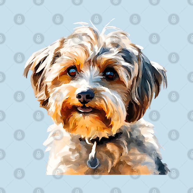 Yorkipoo Impressionism by Doodle and Things