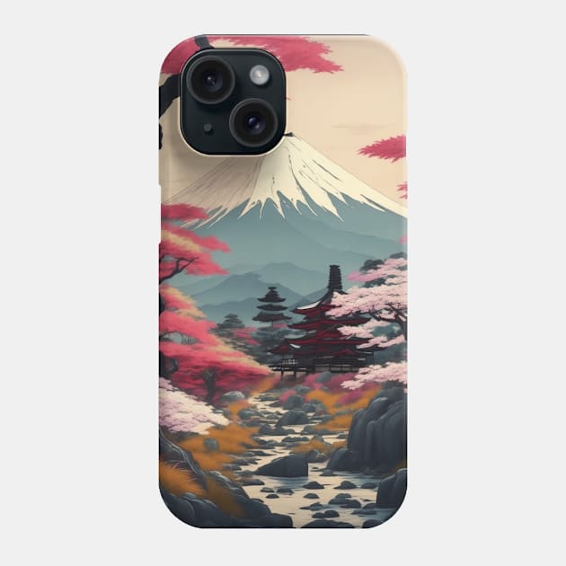 Serene Mount Fuji Sunset - Peaceful River Scenery Phone Case by star trek fanart and more