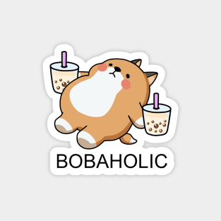 Lazy Bobaholic Shiba Loves Boba! Magnet