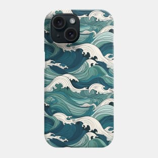 Ephemeral Crests: Hokusai Waves Reimagined Phone Case