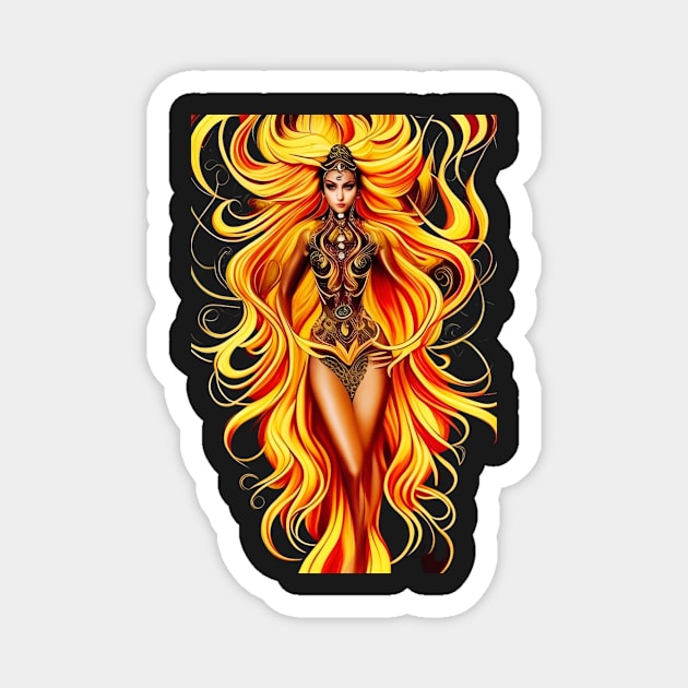 fire goddess Magnet by FineArtworld7