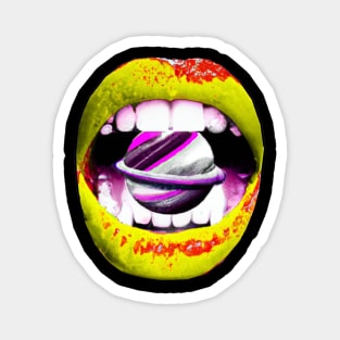 Intergalactic retro lips - Stay groovy baby Magnet