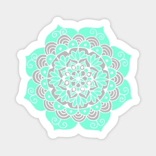 Pastel Green and Grey Mandala Magnet