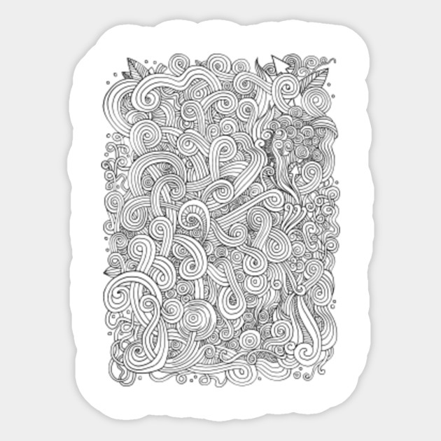 Rubino Line Drawing Abstract Swirls Mandala Sticker Teepublic