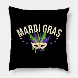 Celebrating Mardi Gras 2020 Colorful Mask Festive Pillow