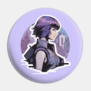 Cybernetic Journeys: Ghost in the Shell Aesthetics, Techno-Thriller Manga, and Mind-Bending Cyber Warfare Art Pin