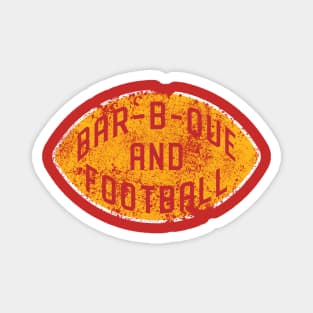 Bar-b-que and Football - Red & Gold Magnet