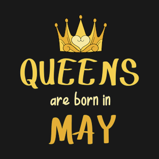 Queens are born in May birthday celebration yellow T-Shirt