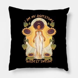 Black Girl Queen Sunflower Dream Pillow